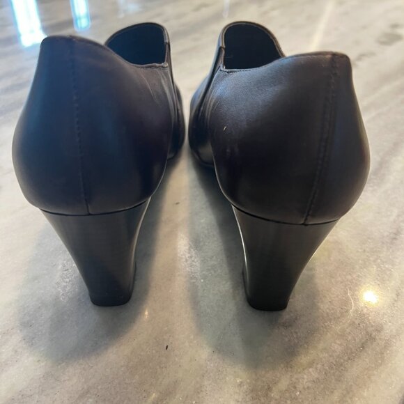 Aerosoles A2 Lake Geneva heeled loafer square toe 8M dark brown elastic … - Picture 6 of 14